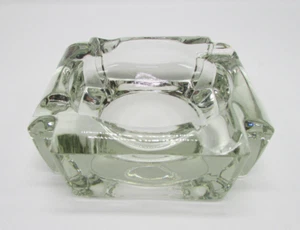 Vintage Crystal Glass Ashtray 4 Slotted 3 3/4 inch by 1 1/4 inch Paper Weight - Picture 1 of 8