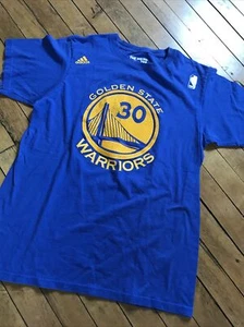 Adidas Golden State Warriors Steph Curry T Shirt-Mens Small-Blue-#30-Fair Cond. - Picture 1 of 4