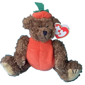 TY 1993 PETER the PUMPKIN BEAR ATTIC TREASURES - MINT - SEE VIDEO - Bild 1 von 15