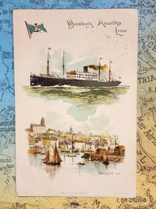 🚢Antique 1910 Hamburg Amerika Linie S.S BATAVIA Line Farewell Dinner paper Menu - Picture 1 of 10