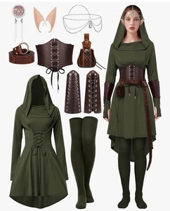 Fairy Medieval Renaissance Dress Halloween Costume Pagan Wood Fairy Elf Sz XL - Picture 1 of 3