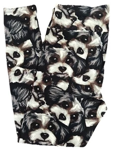 TC Lularoe Leggings Dog Puppy Shih Tzus on Black Size 12-18 NEW 258343 - Picture 1 of 4