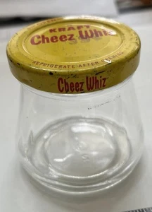 Vintage Ball Jar Kraft Cheez Whiz Vibrant Yellow & Red Color - Picture 1 of 6