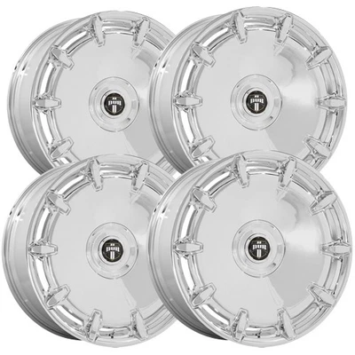 (Set of 4) Dub DC271 Cheef 24x9 5x115/5x120 +38mm Chrome Wheels Rims 24" Inch - Image 1 of 4