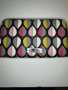 Retired VERA BRADLEY Moon Drops Faux Leather Accordion Zip Around Wallet Wristle - Picture 1 of 4