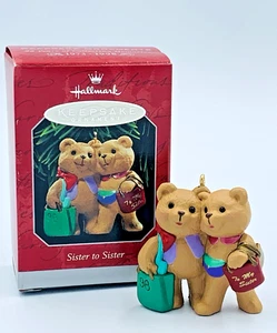1998 Sister to Sister Hallmark Keepsake Christmas Ornaments Bears Vintage - Picture 1 of 12