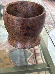 Recipiente de madera de burlón natural orgánico hecho a mano rústico hecho y signo por Allan Pease - Imagen 1 de 16