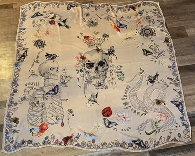 ALEXANDER MCQUEEN Pink Silk Scarf 53” Authentic $425 - Image 1 of 4