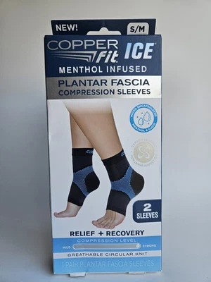 Copper Fit Ice Plantar Fasciitis Sleeves – 2-Pack Compression Foot Support — 第 1/3 张图片