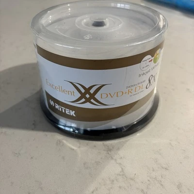 50 x RITEK 8.5GB DVD+R DL Dual layer 8X - Full Hub Printable DVD Discs - Image 1 of 4