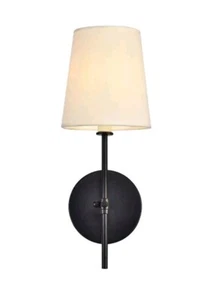 Elegant Lighting Mel 15" Tall Wall Sconce LD6004W6BK - Black - Picture 1 of 7