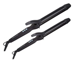 Bio Ionic Long Barrel Styler Ceramic Curling Iron 1" & 1.5 " Set Black - Picture 1 of 2