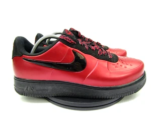 Nike Air Force 1 Shoes Mens 10.5 Red Foamposite Patent Pro Cough Drop AJ3664-881 - Picture 1 of 12