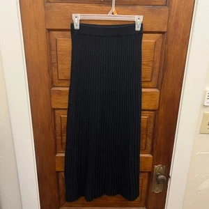 ARCH4 Giulia Ribbed Cashmere Midi Skirt Navy Blue Women's sz XS NWT $795 - Picture 1 of 14