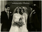 June & Pat Mackell, twins wedding in Wimbledon, Original-Photo, 1957