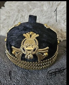 Igbo Black / Red Royal Gold Men Ozo King Cap Traditional Hat Africa Wedding UK - Picture 1 of 10
