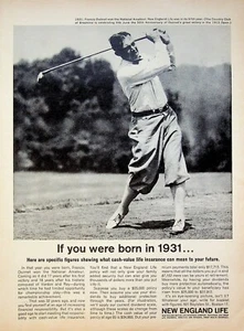 1963 New England Insurance Print Ad Francis Ouimet National Amateur Golf Winner - Picture 1 of 1