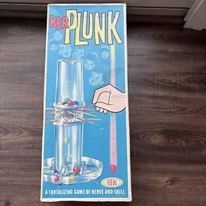 Vintage 1967 Kerplunk Game By Ideal Original Box Cats Eye Marbles and Sticks - Picture 1 of 11