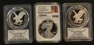 2022 W Proof Silver Eagle NGC PF70 Advanced Releases Gaudioso S&W Damstra sign ! - Picture 1 of 3