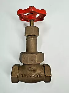 STOCKHAM B-23 Bronze Globe Valve 3/8" NPT Thread 200-SWP / 400-WOG Union Bonnet - Picture 1 of 15