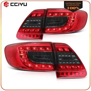 For 2011 2012 2013 Toyota Corolla LED Taillights Assembly Red Housing Pair - Picture 1 of 8