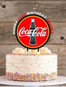 Cola Lover CUALQUIER COLOR Coca-Cola Personalizado PLÁSTICO Cake Topper - Imagen 1 de 4