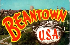 Postal BEANTOWN U.S.A. Public Garden and Common BOSTON, MA c1963 - Imagen 1 de 2