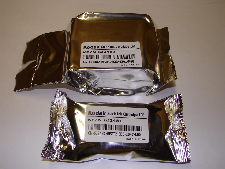 TWO Genuine KODAK Ink Cartridges - 10B & 10C Color - Sealed Cartridges - No Box - Image 1 of 1