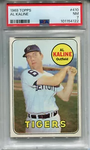 1969 Topps #410 Al Kaline PSA 7 NM Detroit Tigers - Foto 1 di 2