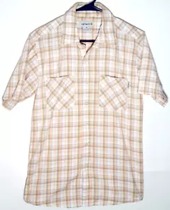 Carhartt Freizeithemd mit Knopfleiste, weiche Baumwolle, orange braun kariert, Herren Medium - Bild 1 von 8