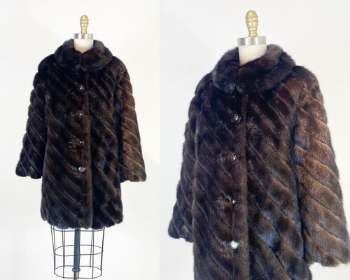 Cappotto di pelliccia Christian Dior anni '60 cappotto di pelliccia di visone vintage Dior taglia media