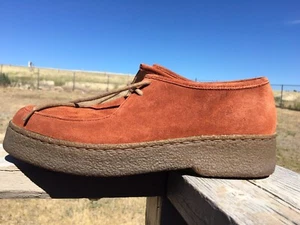 L.L. Bean Suede Leather Laced Up Dark Orange Shoes Size 10 Women’s - Picture 1 of 12