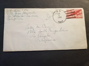 Escort Aircraft Carrier USS CAPE GLOUCESTER CVE-109 Naval Cover Sailor's Mail - Picture 1 of 2