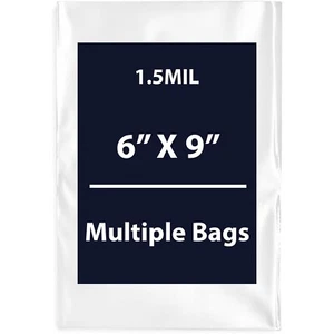 1,5Mil 6" X 9" | Sacchetti in polietilene piatti trasparenti LDPE, flessibili e durevoli | Sacchetti multipli - Foto 1 di 18