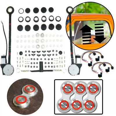 Kit de ventana eléctrica universal para automóvil de 2 puertas con 3 interruptores LED rojos Billet serie retro Foto 1 de 4