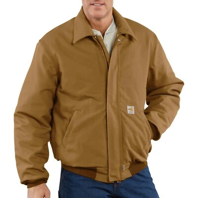 Carhartt Mens Flame-Resistant All-Season Bomber Jacket - FRJ198 BRN - Image 1 of 3