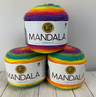 3 Pack Lion Brand Yarn 525-209 Mandala Yarn Gnome Rainbow Cake Spring Bright