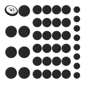 20Pcs Black Satin Buttons DIY Sewing for Clothing Coat Shirt 10MM 15MM 20MM - Picture 1 of 6
