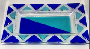 PIATTO PORTAGIOIE/CARAMELLE IN VETRO ARTISTICO FUSO - Foto 1 di 2