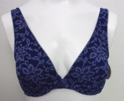 NUEVO CON ETIQUETAS Flirtitude Bralette Talla MEDIANA Mujer Azul Encaje Sin Acolchar Bajo Aros Foto 1 de 3
