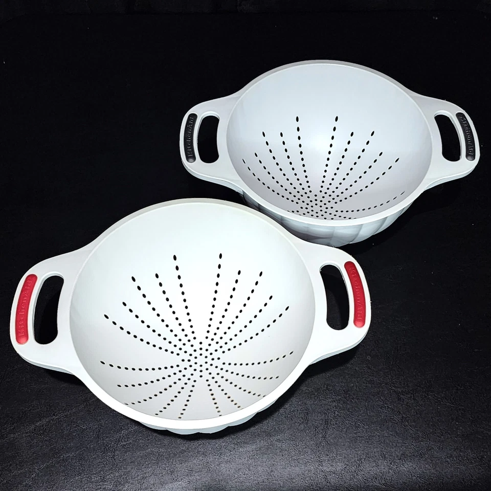 KitchenAid Colanders 5 Qt *Set of 2* w/Legs & Handles ~ Strain Pasta/Vegetables - Image 1 of 4