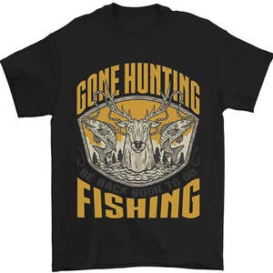 Gone Hunting Then Fishing Funny Hunter Mens T-Shirt 100% Cotton - Picture 1 of 95