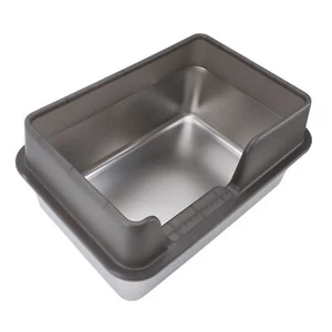 19.6in L x 13.7in W Stainless Steel Cat Pan Privacy Design Splash Proof - Picture 1 of 19