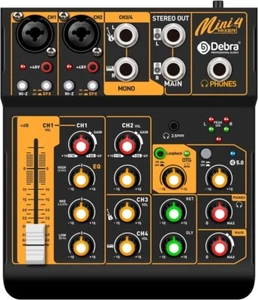 Professional Audio Mixer, USB Audio Interface With Bluetooth, 48 Phantom Power - Picture 1 of 44