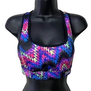 Fila Sport Women's Running Geometric Neon Sports Bra Size Medium - Picture 1 of 7