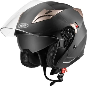 Casco de motocicleta YEMA cara completa para adultos aprobado por el DOT negro mate mediano - Imagen 1 de 7