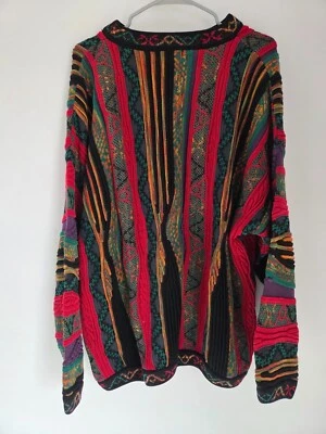 Suéter Norm Thompson Tundra XXL 3D Tejido Multicolor Abstracto Estilo Coogi Foto 1 de 3