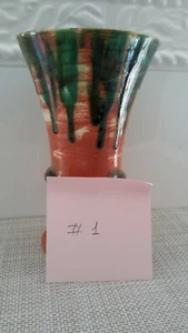1940'-50's?Guppys of California Islandware Drip Glaze Coil Base Vase EUC - Picture 1 of 32