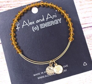 NWOT Alex and Ani Yellow Swarovski Beaded Gold Bracelet - Picture 1 of 4