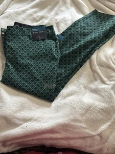 Worthington WOMEN’sSlim Ankle Pant Size 8 Green And Black Diamond Pattern NWT - Picture 1 of 8